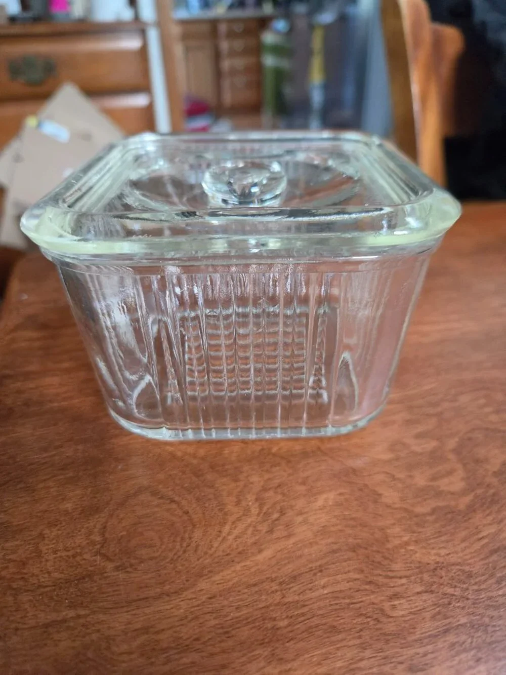 vintage refrigerator box glass dish